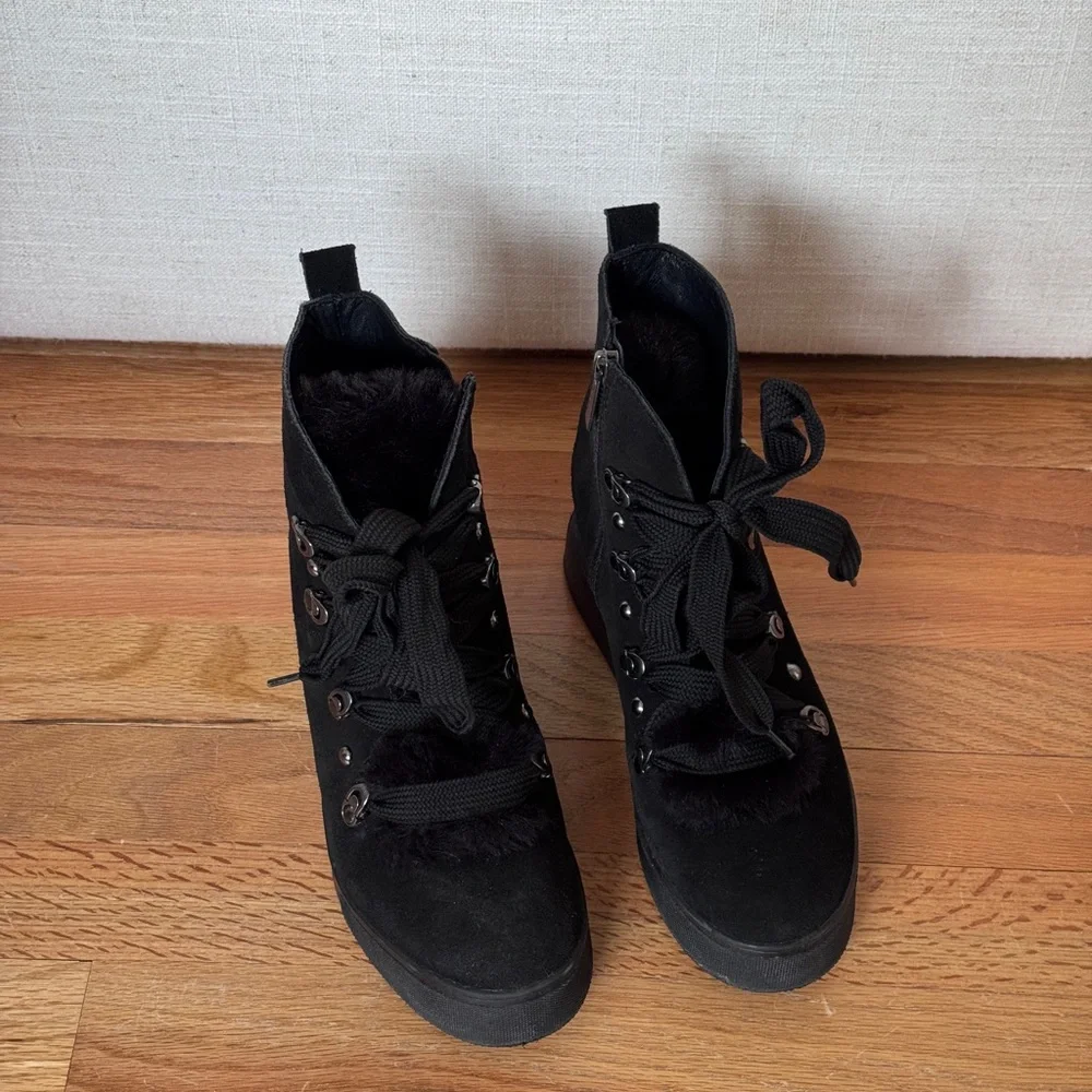 J/Slides NYC leather and faux fur boots Size 8.5‎ M - Picture 2 of 6